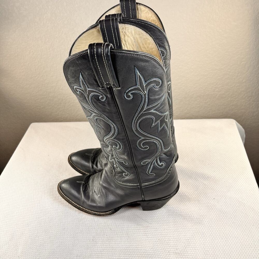 HONDO LADIES GRAY COWBOY BOOTS, SIZE 6.5 B WESTERN BOOTS, 8729 EXCELLENT - Picture 8 of 10